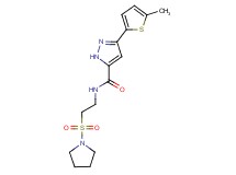3-(5-methyl-2-thienyl)-N-[2-(1-pyrrolidinylsulfonyl)ethyl]-1H-pyrazole-5-carboxamide