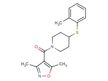 1-[(3,5-dimethyl-4-isoxazolyl)carbonyl]-4-[(2-methylphenyl)thio]piperidine