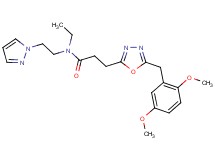 3-[5-(2,5-dimethoxybenzyl)-1,3,4-oxadiazol-2-yl]-N-ethyl-N-[2-(1H-pyrazol-1-yl)ethyl]propanamide