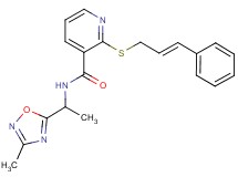 N-[1-(3-methyl-1,2,4-oxadiazol-5-yl)ethyl]-2-{[(2E)-3-phenylprop-2-en-1-yl]thio}nicotinamide