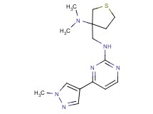 N-{[3-(dimethylamino)tetrahydro-3-thienyl]methyl}-4-(1-methyl-1H-pyrazol-4-yl)pyrimidin-2-amine