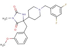 5-[1-(3,5-difluorobenzyl)-4-piperidinyl]-5-(3-methoxybenzyl)-3-methyl-2,4-imidazolidinedione