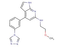 N-(2-methoxyethyl)-4-[3-(4H-1,2,4-triazol-4-yl)phenyl]-1H-pyrrolo[2,3-b]pyridin-6-amine