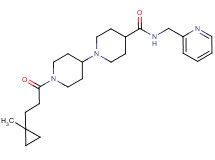 1'-[3-(1-methylcyclopropyl)propanoyl]-N-(2-pyridinylmethyl)-1,4'-bipiperidine-4-carboxamide