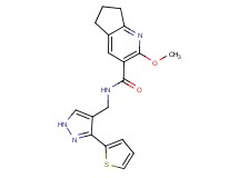 2-methoxy-N-{[3-(2-thienyl)-1H-pyrazol-4-yl]methyl}-6,7-dihydro-5H-cyclopenta[b]pyridine-3-carboxamide