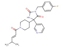 3-(4-fluorobenzyl)-5-{1-[(2E)-4-methyl-2-pentenoyl]-4-piperidinyl}-5-(3-pyridinyl)-2,4-imidazolidinedione