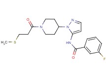3-fluoro-N-(1-{1-[3-(methylthio)propanoyl]-4-piperidinyl}-1H-pyrazol-5-yl)benzamide