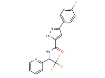 3-(4-fluorophenyl)-N-[2,2,2-trifluoro-1-(2-pyridinyl)ethyl]-1H-pyrazole-5-carboxamide