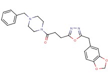 1-{3-[5-(1,3-benzodioxol-5-ylmethyl)-1,3,4-oxadiazol-2-yl]propanoyl}-4-benzylpiperazine