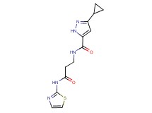 3-cyclopropyl-N-[3-oxo-3-(1,3-thiazol-2-ylamino)propyl]-1H-pyrazole-5-carboxamide