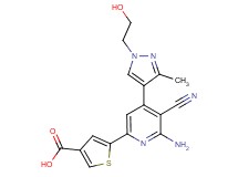 5-{6-amino-5-cyano-4-[1-(2-hydroxyethyl)-3-methyl-1H-pyrazol-4-yl]pyridin-2-yl}thiophene-3-carboxylic acid