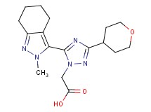 [5-(2-methyl-4,5,6,7-tetrahydro-2H-indazol-3-yl)-3-(tetrahydro-2H-pyran-4-yl)-1H-1,2,4-triazol-1-yl]acetic acid