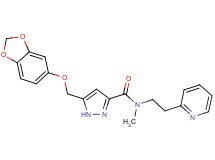 5-[(1,3-benzodioxol-5-yloxy)methyl]-N-methyl-N-[2-(2-pyridinyl)ethyl]-1H-pyrazole-3-carboxamide