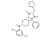 5-[1-(2,5-dimethylbenzoyl)-4-piperidinyl]-5-(3-pyridinyl)-3-(tetrahydro-2-furanylmethyl)-2,4-imidazolidinedione