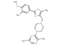 3-(4-{[2-(4-methoxy-3-methylphenyl)-5-methyl-1,3-oxazol-4-yl]methyl}-1-piperazinyl)-2,5-dimethylpyrazine