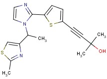 2-methyl-4-(5-{1-[1-(2-methyl-1,3-thiazol-4-yl)ethyl]-1H-imidazol-2-yl}-2-thienyl)but-3-yn-2-ol