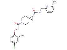 6-[(4-chloro-2-methylphenoxy)acetyl]-N-[(6-methyl-2-pyridinyl)methyl]-6-azaspiro[2.5]octane-1-carboxamide