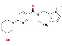 N-ethyl-6-(3-hydroxy-1-piperidinyl)-N-[(1-methyl-1H-imidazol-2-yl)methyl]nicotinamide