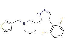 3-[4-(2,6-difluorophenyl)-1H-pyrazol-5-yl]-1-(3-thienylmethyl)piperidine