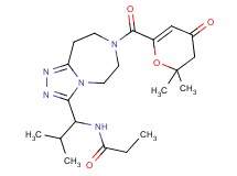 N-(1-{7-[(2,2-dimethyl-4-oxo-3,4-dihydro-2H-pyran-6-yl)carbonyl]-6,7,8,9-tetrahydro-5H-[1,2,4]triazolo[4,3-d][1,4]diazepin-3-yl}-2-methylpropyl)propanamide