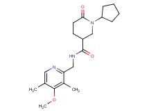1-cyclopentyl-N-[(4-methoxy-3,5-dimethyl-2-pyridinyl)methyl]-6-oxo-3-piperidinecarboxamide
