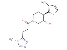 (3S*,4R*)-4-(3-methyl-2-thienyl)-1-[3-(4-methyl-4H-1,2,4-triazol-3-yl)propanoyl]piperidin-3-ol