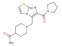 1-{[6-(pyrrolidin-1-ylcarbonyl)imidazo[2,1-b][1,3]thiazol-5-yl]methyl}piperidine-4-carboxamide