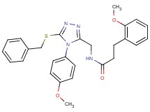 N-{[5-(benzylthio)-4-(4-methoxyphenyl)-4H-1,2,4-triazol-3-yl]methyl}-3-(2-methoxyphenyl)propanamide