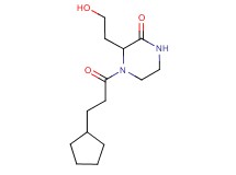 4-(3-cyclopentylpropanoyl)-3-(2-hydroxyethyl)piperazin-2-one