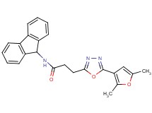 3-[5-(2,5-dimethyl-3-furyl)-1,3,4-oxadiazol-2-yl]-N-9H-fluoren-9-ylpropanamide