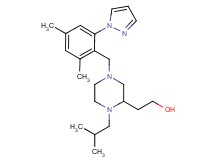 2-{4-[2,4-dimethyl-6-(1H-pyrazol-1-yl)benzyl]-1-isobutyl-2-piperazinyl}ethanol