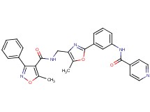 N-{3-[5-methyl-4-({[(5-methyl-3-phenyl-4-isoxazolyl)carbonyl]amino}methyl)-1,3-oxazol-2-yl]phenyl}isonicotinamide
