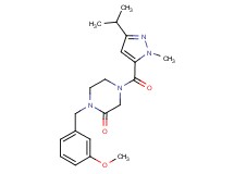 4-[(3-isopropyl-1-methyl-1H-pyrazol-5-yl)carbonyl]-1-(3-methoxybenzyl)-2-piperazinone
