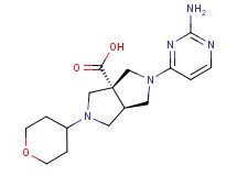 (3aR*,6aR*)-2-(2-aminopyrimidin-4-yl)-5-(tetrahydro-2H-pyran-4-yl)hexahydropyrrolo[3,4-c]pyrrole-3a(1H)-carboxylic acid