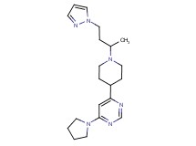 4-{1-[1-methyl-3-(1H-pyrazol-1-yl)propyl]-4-piperidinyl}-6-(1-pyrrolidinyl)pyrimidine