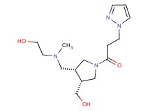2-[({(3R*,4R*)-4-(hydroxymethyl)-1-[3-(1H-pyrazol-1-yl)propanoyl]pyrrolidin-3-yl}methyl)(methyl)amino]ethanol