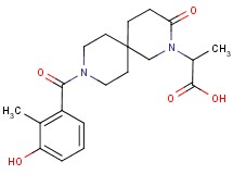 2-[9-(3-hydroxy-2-methylbenzoyl)-3-oxo-2,9-diazaspiro[5.5]undec-2-yl]propanoic acid