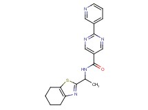 2-(3-pyridinyl)-N-[1-(4,5,6,7-tetrahydro-1,3-benzothiazol-2-yl)ethyl]-5-pyrimidinecarboxamide