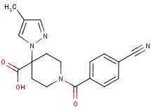 1-(4-cyanobenzoyl)-4-(4-methyl-1H-pyrazol-1-yl)piperidine-4-carboxylic acid
