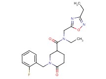 N-ethyl-N-[(3-ethyl-1,2,4-oxadiazol-5-yl)methyl]-1-(2-fluorobenzyl)-6-oxo-3-piperidinecarboxamide