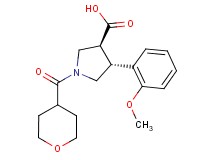 (3S*,4R*)-4-(2-methoxyphenyl)-1-(tetrahydro-2H-pyran-4-ylcarbonyl)pyrrolidine-3-carboxylic acid