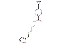 2-cyclopropyl-N-{3-[(2-furylmethyl)thio]propyl}pyrimidine-5-carboxamide