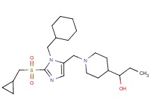 1-[1-({1-(cyclohexylmethyl)-2-[(cyclopropylmethyl)sulfonyl]-1H-imidazol-5-yl}methyl)-4-piperidinyl]-1-propanol