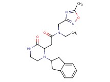 2-[1-(2,3-dihydro-1H-inden-2-yl)-3-oxo-2-piperazinyl]-N-ethyl-N-[(5-methyl-1,2,4-oxadiazol-3-yl)methyl]acetamide