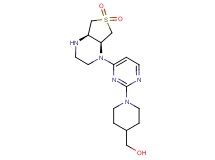 (1-{4-[(4aR*,7aS*)-6,6-dioxidohexahydrothieno[3,4-b]pyrazin-1(2H)-yl]pyrimidin-2-yl}piperidin-4-yl)methanol