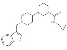 N-cyclopropyl-1'-(1H-indol-3-ylmethyl)-1,4'-bipiperidine-3-carboxamide