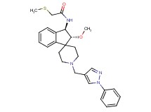 N-{(2R*,3R*)-2-methoxy-1'-[(1-phenyl-1H-pyrazol-4-yl)methyl]-2,3-dihydrospiro[indene-1,4'-piperidin]-3-yl}-2-(methylthio)acetamide