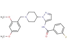N-{1-[1-(2,4-dimethoxybenzyl)-4-piperidinyl]-1H-pyrazol-5-yl}-3-fluorobenzamide