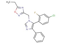 3-{[5-(4-chloro-2-fluorophenyl)-4-phenyl-1H-imidazol-1-yl]methyl}-5-ethyl-1,2,4-oxadiazole