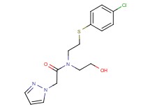 N-{2-[(4-chlorophenyl)thio]ethyl}-N-(2-hydroxyethyl)-2-(1H-pyrazol-1-yl)acetamide